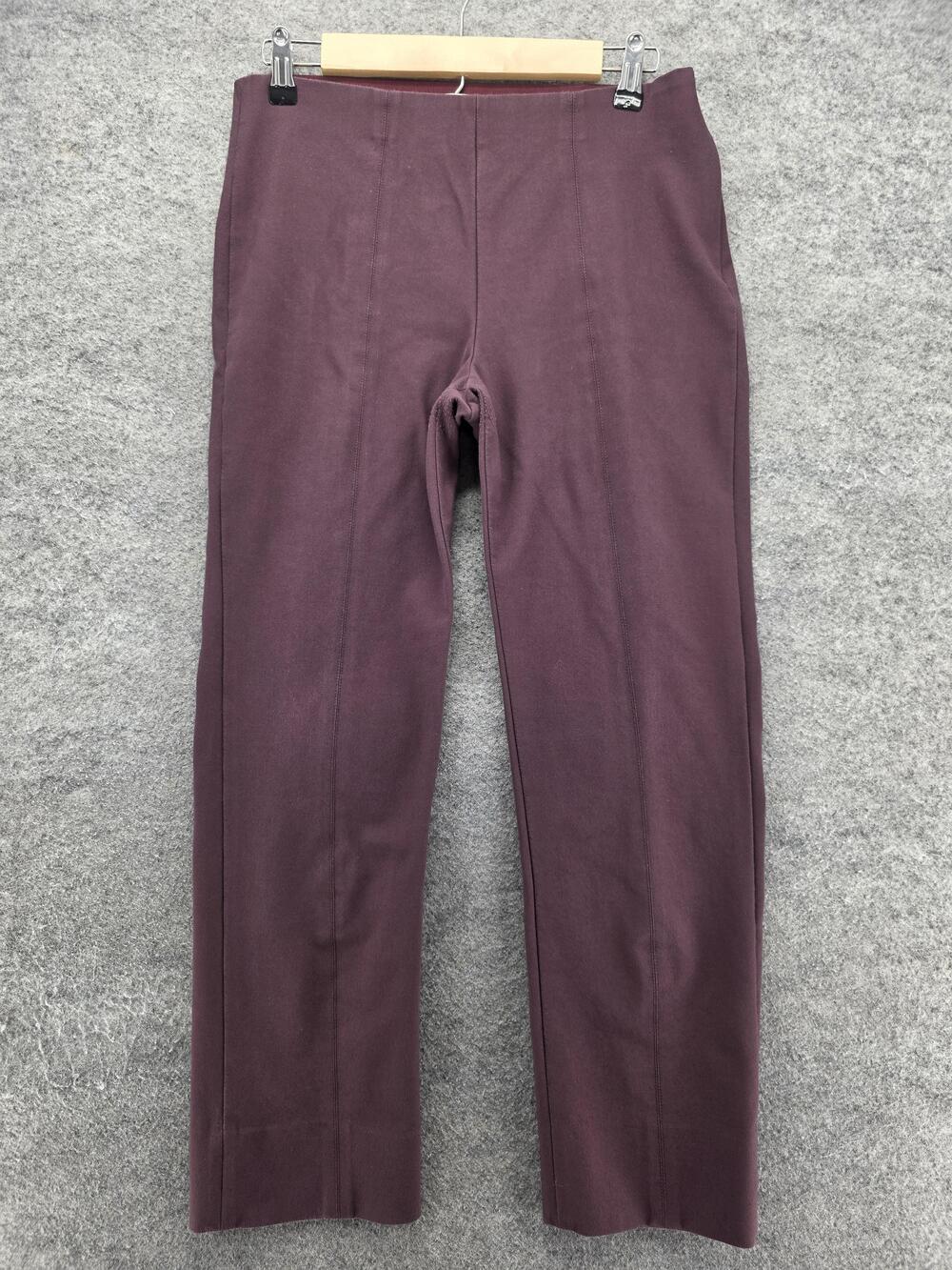 Vince Pants Womens XL Purple Ankle Tapered Pull On Elastic Waist Slit Dress